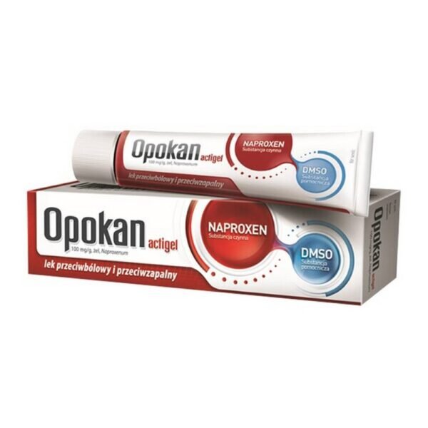 Opokan Actigel is a painkiller and anti-inflammatory gel for use on the skin. The medicinal product contains naproxen from the group of non-steroidal anti-inflammatory drugs (NSAIDs) applied topically, reduces muscle and joint pain after injuries, spine or accompanying osteoarthritis and rheumatoid arthritis.