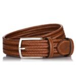 ITALIAN LEATHER BELT PAOLO PERUZZI ORSO IT-01 Braided. High quality materials.