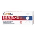 Paracetamol DOZ is a drug in the form of divided tablets with analgesic and antipyretic properties. The medicinal product is used for pain of various origins, such as: headache, throat, toothache, migraine, bone, joint and muscle pains, or dysmenorrhea. Paracetamol DOZ is also indicated as a means of alleviating symptoms of colds and flu-related conditions. The medicinal product can be used in adults and children over 6 years of age.
