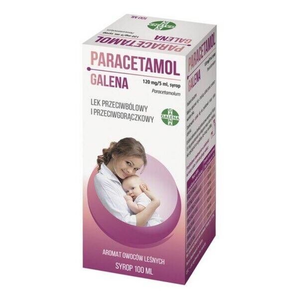 Paracetamol Galena syrup is an analgesic and antipyretic drug intended mainly for children. The drug is used in pain of various origins, e.g. teething, muscle aches, as well as in fever, colds and flu-related conditions.