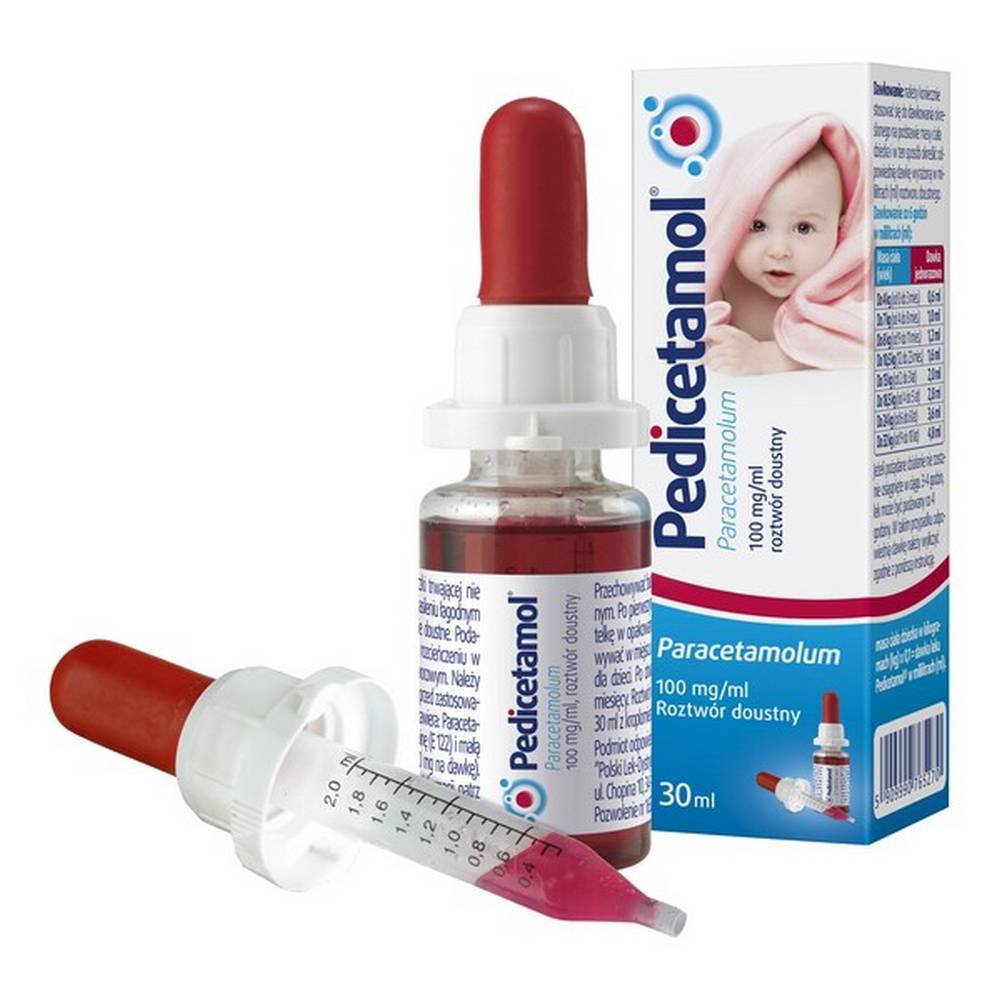 pedicetamol 100 mg ml drops 30 ml Pedicetamol is a medicinal product with analgesic and antipyretic properties for use in mild pain and fever in newborns and children