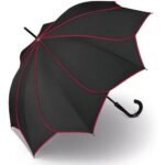 Pierre Cardin Long AC 80766-black long umbrella.  Black and red.