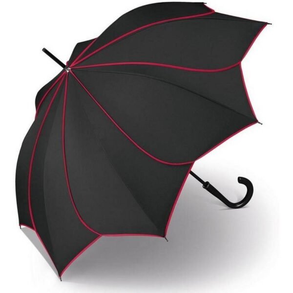Pierre Cardin Long AC 80766-black long umbrella.  Black and red.