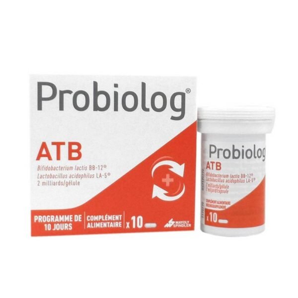 Probiolog ATB is a probiotic that must be taken as a cure for 10 days to rebalance the intestinal microbiota. It is recommended to restore the intestinal flora after antibiotic treatment or at changes of season.