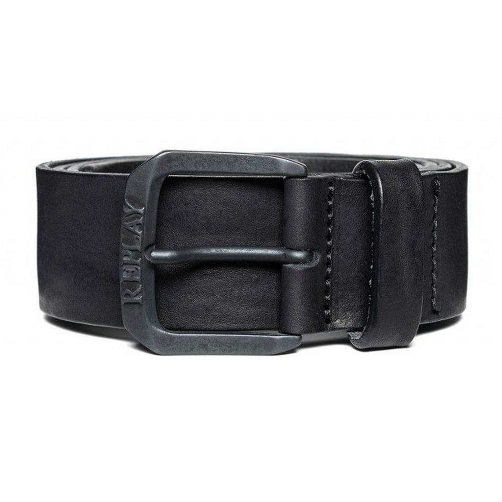 replay am2515a3077 098 110 The men's belt is made of vintage black leather Replay AM2515A3077-098 110. High quality materials.