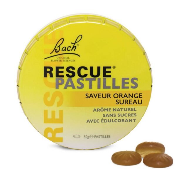 Authentic lozenges with Rescue mixture in a resealable box, practical on the road or away from home. The concentrate of natural zen.
