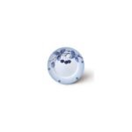 Porcelain bowl shallow 30 cm decorated with blue cherries.