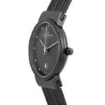 Skagen 355cm1 women's watch. A narrow stainless steel case with anthracite strap, certified tempered mineral glass.