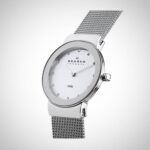 Skagen 358ssd women's watch. The case is made of calandered stainless steel, tempered mineral glass with a silver edge, waterproof to 3 bar.