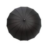 Smati USA1562 - Long umbrella - black. A long umbrella Smati made of high-quality plastic. The product has a rubber handle.