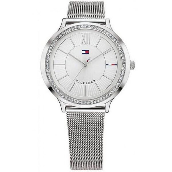 Tommy Hilfiger 1781862 Women's wristwatch. Beautiful and classic women's watches in a fashionable style with a silver steel strap, closing the clasp-valve.
