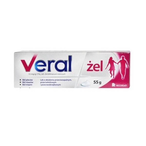 Veral is a medicinal product used to relieve pain, inflammation and swelling caused by, among other things, injuries. The product also has a cooling effect.