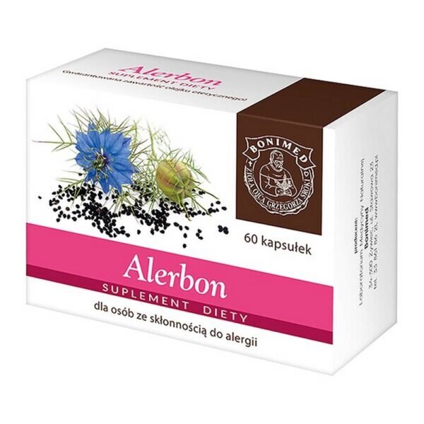Alerbon - a dietary supplement containing ingredients supporting the body in allergies. The product is intended for adults.