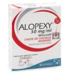 This medication contains minoxidil, a substance that stimulates hair growth and slows hair loss.