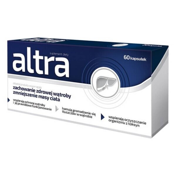 Altra - a dietary supplement containing ingredients that support the maintenance of a healthy liver and gallbladder. The product is intended for adults.