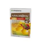 Arkoroyal royal'fruits is a dietary supplement based on royal jelly associated with pomegranate, Goji berries and baobab to strengthen immunity and vitality.