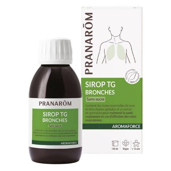 Aromaforce Syrup for bronchial tubes and oily cough 150ml is a food supplement formulated for respiratory well-being. It contains active ingredients from nature known to treat fatty coughs.