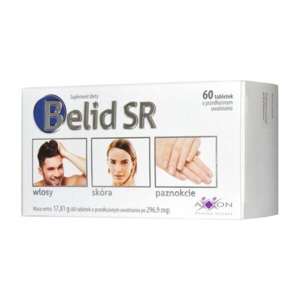 Belid SR - a dietary supplement supporting the healthy appearance of skin, hair and nails. The product is intended for adults. Biotin helps to maintain healthy skin and hair, contributes to the maintenance of proper metabolism of macronutrients.