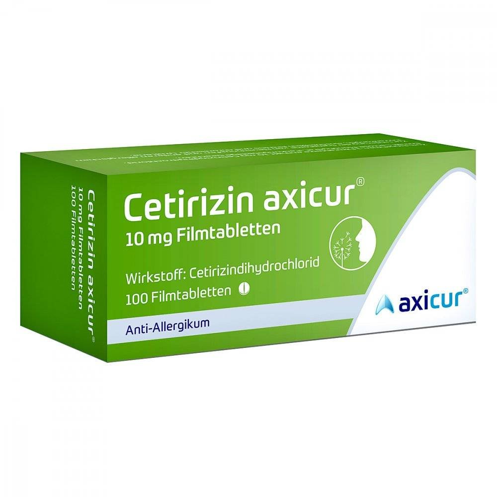 cetirizin axicur 10 mg film coated tablets 100 For the relief of hay fever