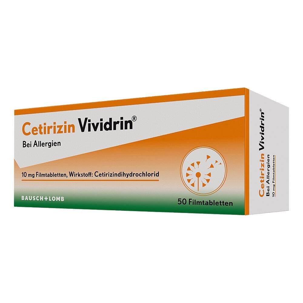 cetirizine vividrin 10mg 50 For the relief of allergic symptoms