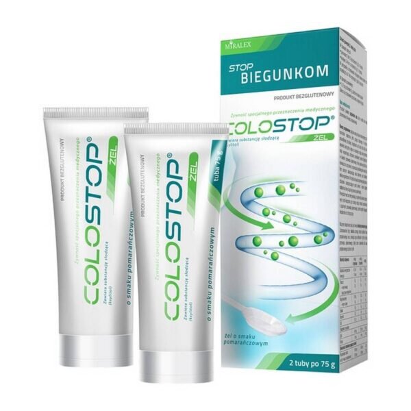Colostop, orange-flavored gel