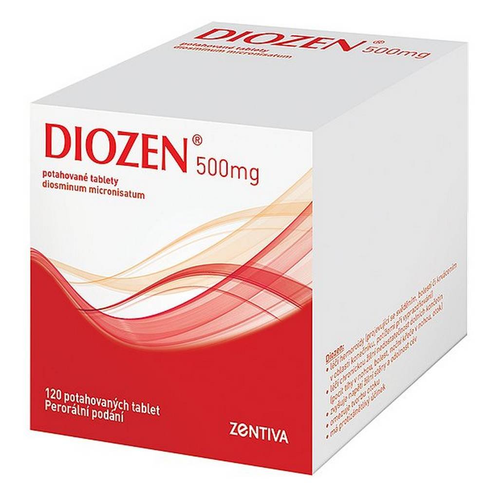 diozen 500mg 120 Treatment of symptoms and manifestations of chronic venous insufficiency of the lower limbs. Treatment of acute attack of hemorrhoidal disease