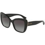 Dolce-Gabbana DG 4348 501/8G BLACK grey gradient sunglasses. High quality materials.