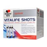 Doppelherz system Vitalife Shots - пищевая добавка, содержащая боярышник, женьшень, магний, железо и бузину. Продукт предназначен для взрослых, женьшень поддерживает концентрацию внимания и улучшает физическую форму