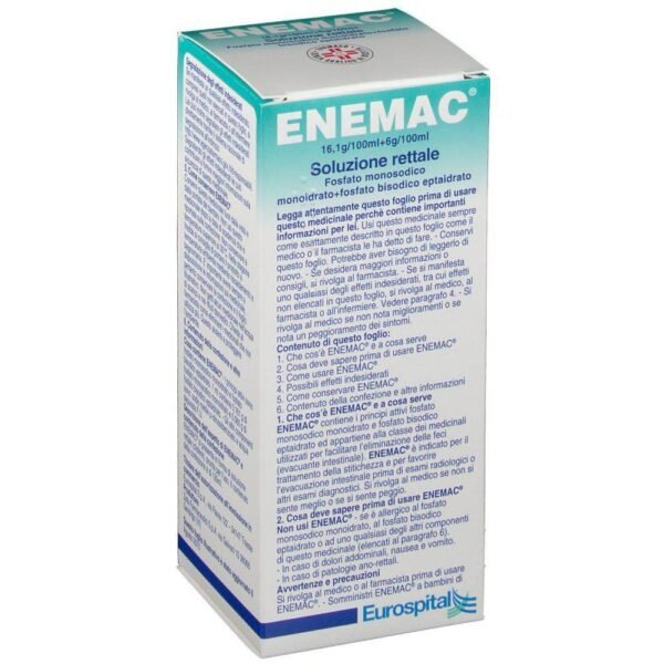 Enemac Rectal Solution is used in case of constipation and to facilitate bowel evacuation before radiological or other diagnostic tests.