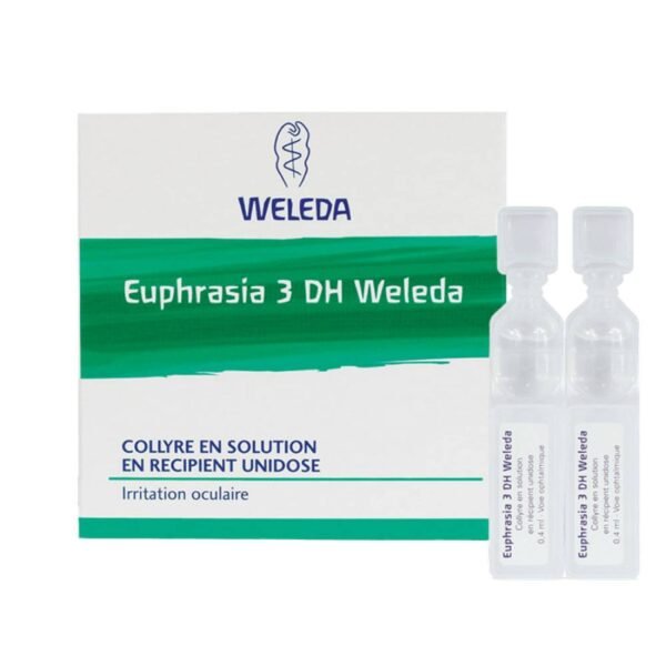 Euphrasia 3 DH (0.4 ml) for a single-dose container of 0.4 ml. The component of the formula conforms to the monograph of the German Homeopathic Pharmacopoeia.