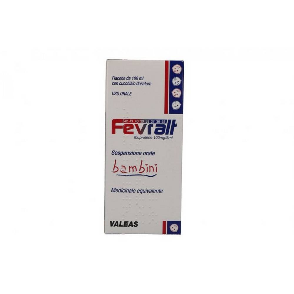 fevralt children 100mg 5ml ibuprofen oral suspension 100ml Fevralt Children is a suspension syrup to be used in case of necessary reduction of fever even after vaccination) and to alleviate colds and flu.