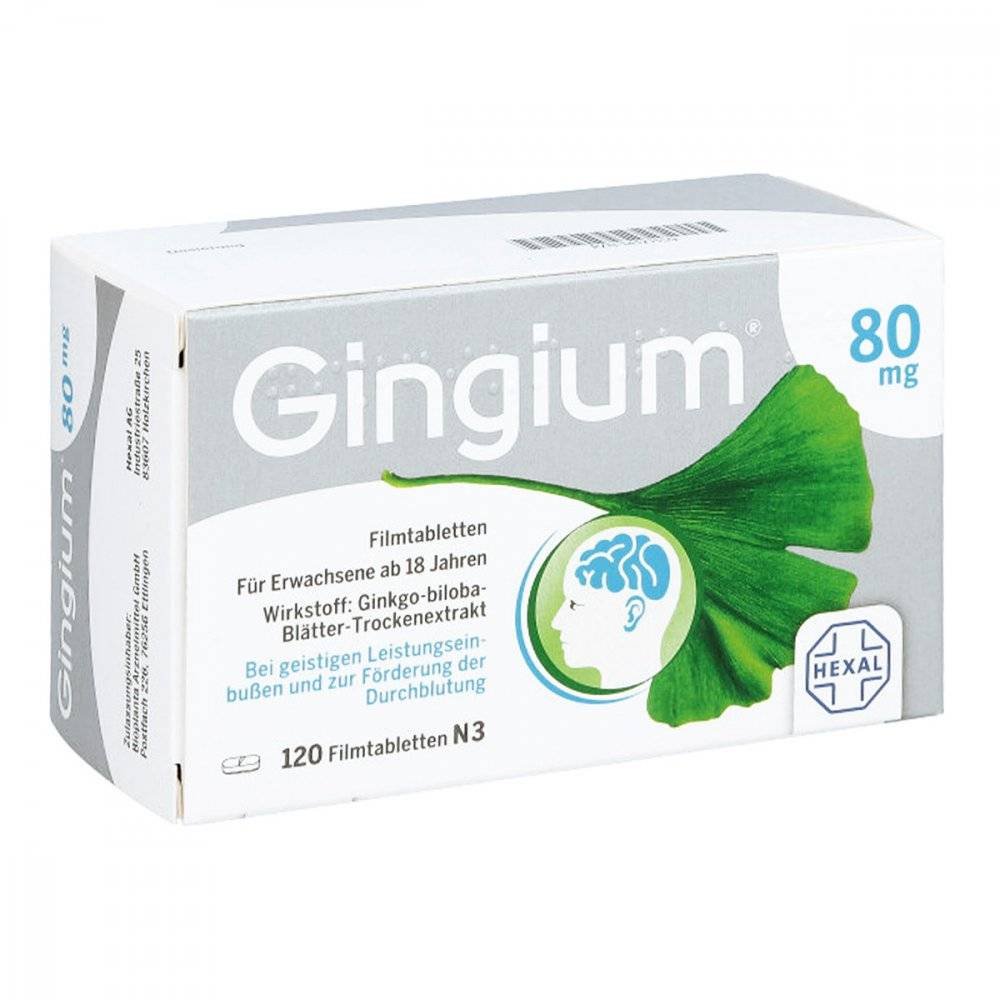 gingium 80 mg film coated tablets 120 Mental health tablets