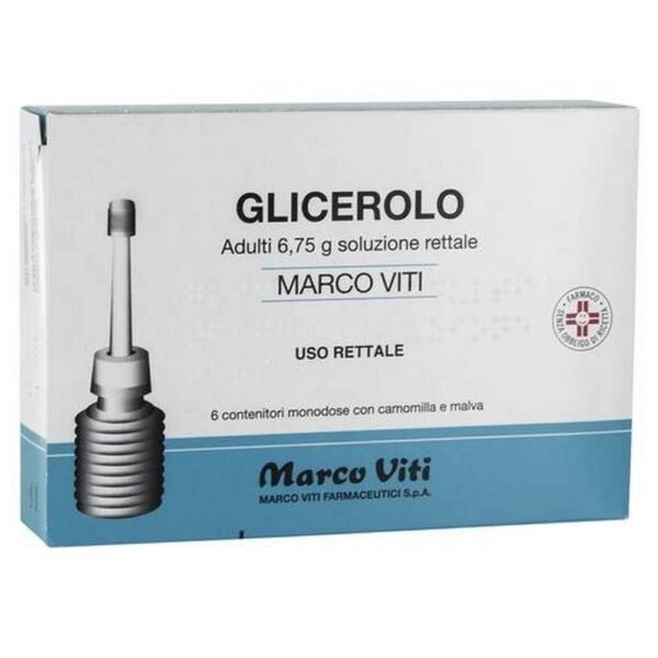Glycerol Marco Viti Adults 6.75g Rectal Solution 6 Single-dose Containers with Chamomile and Mallow