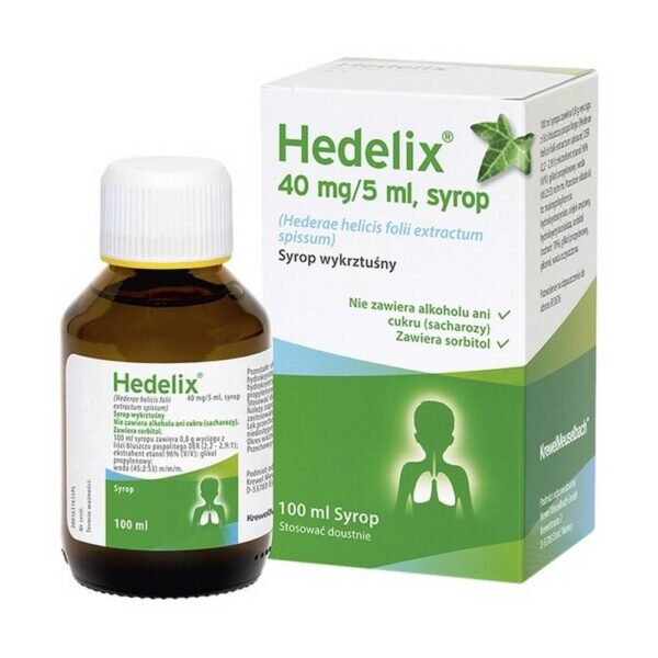 Сироп Hedelix - это отхаркивающее средство на травах, которое содержит густой экстракт листьев плюща обыкновенного (Hederae helis foli extractum spissum).