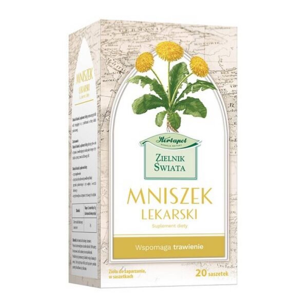 Herbarium of the World Dandelion - a dietary supplement supporting the functioning of the digestive tract - liver, stomach, intestines and gallbladder. The product is intended for adults.