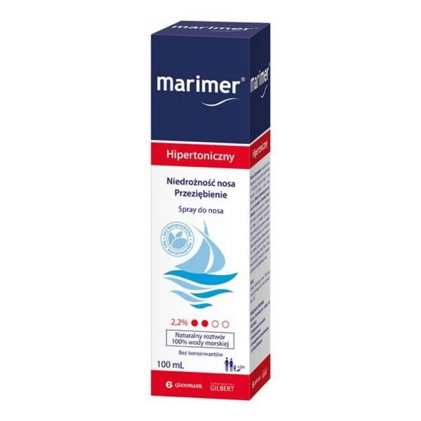 Medical device Marimer hypertonic nasal spray is a solution of sea water, naturally rich in mineral salts and trace elements from the sea. Restores the natural protective function of the nasal mucosa, facilitates breathing and the removal of secretions.