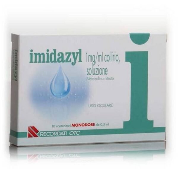 Imidazyl eye drops in single-dose vials are used for allergic and inflammatory states of the conjunctiva characterized by a sense of burning, discomfort in light, redness.