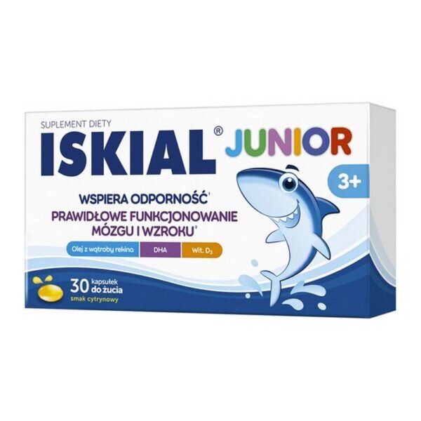 Iskial Junior - a dietary supplement containing shark liver oil and vitamin D. The product is intended for children over 3 years of age