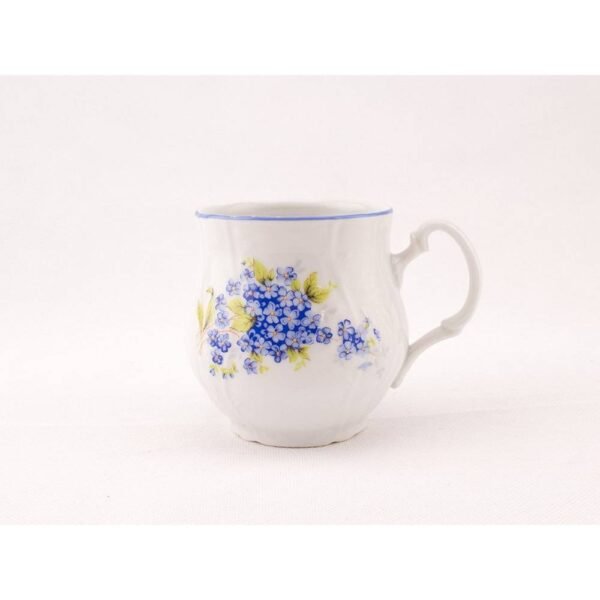 Embossed porcelain mug in forget-me-not decor.