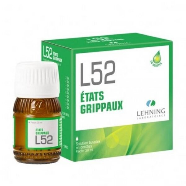 L52 Lehning Homeopathy Flu-like Cold - гомеопатическое лекарство, традиционно используемое при гриппоподобных состояниях, лихорадочных болях, непродуктивном кашле (для мужчин и собак-кошек).