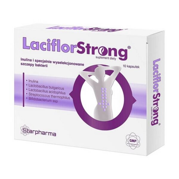 LaciflorStrong - a dietary supplement containing inulin and specially selected strains of bacteria. The product is intended for adults and children over 3 years of age.