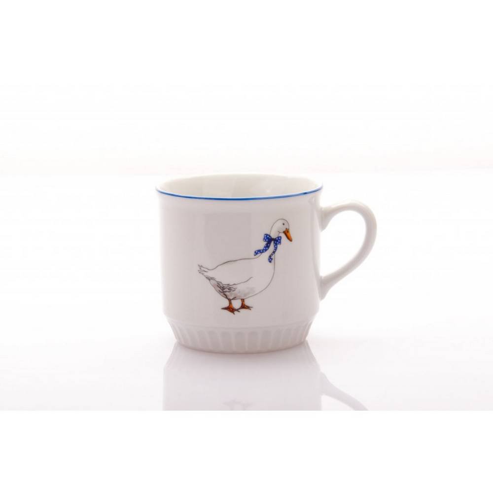 leo mug goose 030 l czech oak porcelain Practical Leo porcelain mug with a volume of 300 ml decorated with a goose motif.