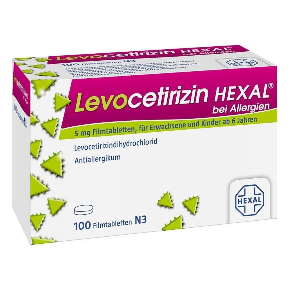 levocetirizin hexal for allergies 5 mg film coated tablets 100 Strong and quick for allergies