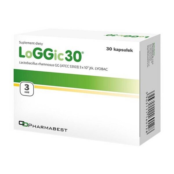 LoGGic30 - пищевая добавка, содержащая пробиотический штамм Lactobacillus rhamnosus GG. Продукт предназначен для младенцев и детей младше 3 лет.