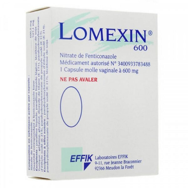 Lomexin 600 mg vaginal capsule is a synthetic antifungal, belonging to the pharmacological class of imidazoles. This medication is indicated for the local treatment of genital candidiasis (conditions due to microscopic fungi) whether or not superinfected by bacteria