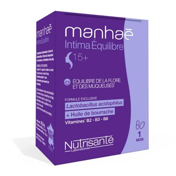 NUTRISANTE Intimhae Capsules and Capsules are a food supplement that helps reduce vaginal dryness by balancing the intimate flora and maintaining good health of the mucous membranes.