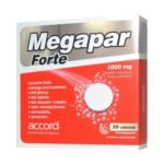Мегапар Форте содержит парацетамол. Это препарат, обладающий легким обезболивающим действием и понижающий температуру тела при лихорадке.