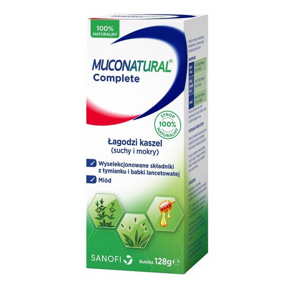 muconatural complete syrup 128 g Muconatural Complete, сироп увеличивает гидратацию слизи, что облегчает ее удаление физиологическим путем, создает защитную пленку на слизистой оболочке, что снижает риск ее контакта с внешними факторами, раздражающими естественные ароматы: апельсин, персик и лимон отвечают за Приятный вкус,