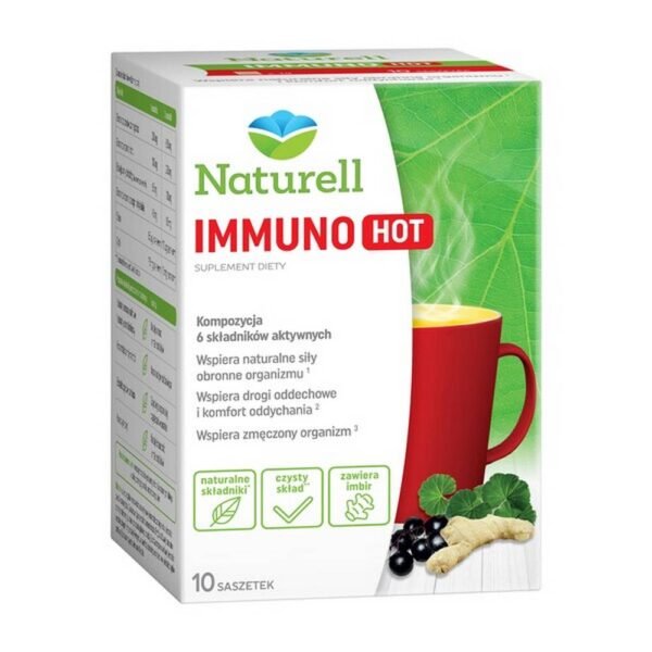 Naturell Immuno HOT - a dietary supplement containing 6 active ingredients. The product is intended for adults. Zinc and selenium support the proper functioning of the immune system.