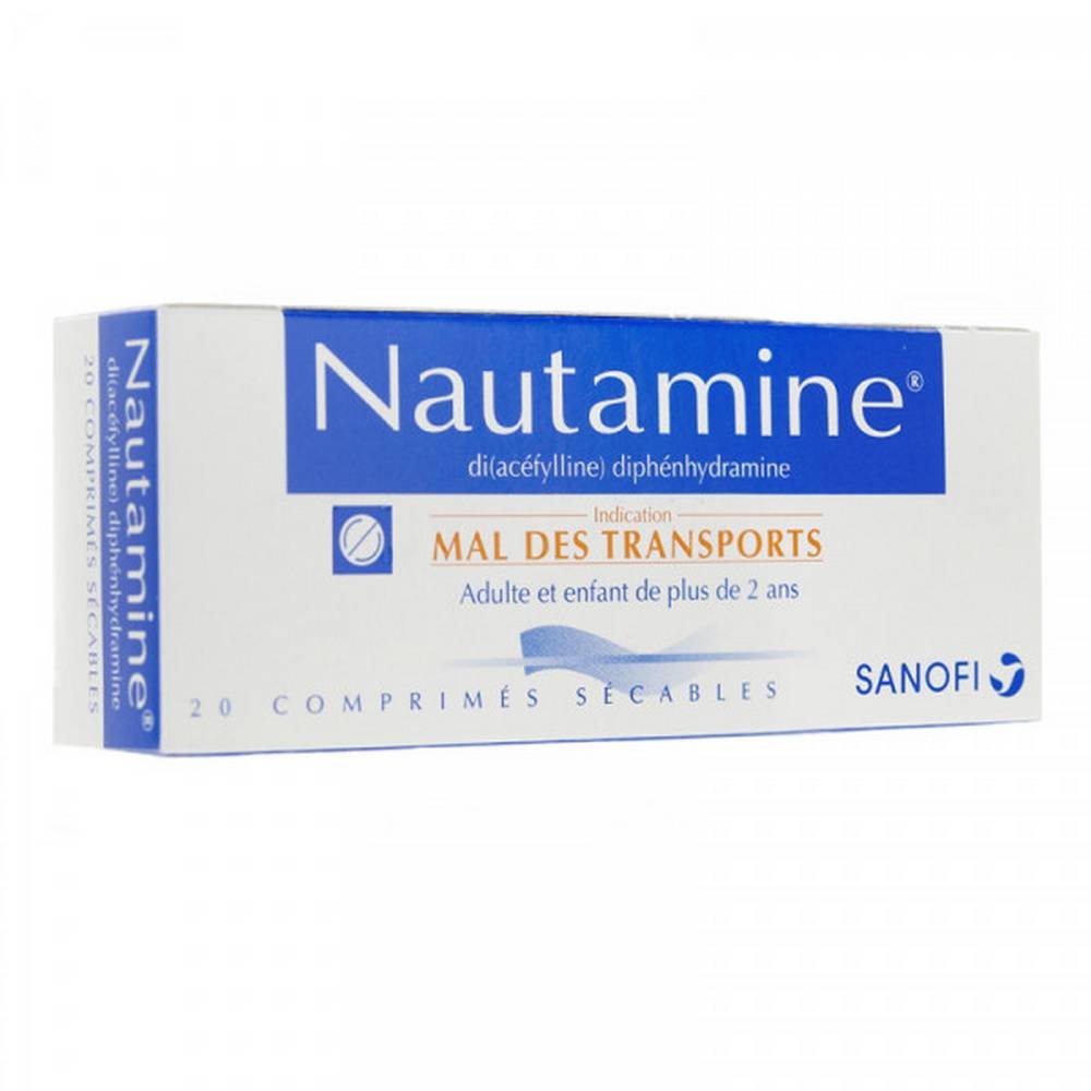 nautamine prevention treatment of motion sickness 20 tablets This medication belongs to the family of type H1 antihistamines. It also has sedative and atropine effects which explain certain precautions for use.